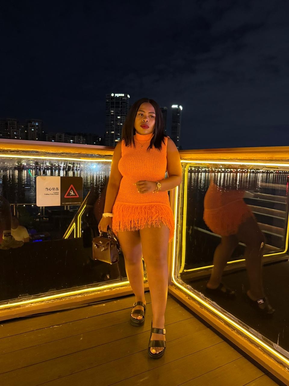 Sexy mini knitted dress