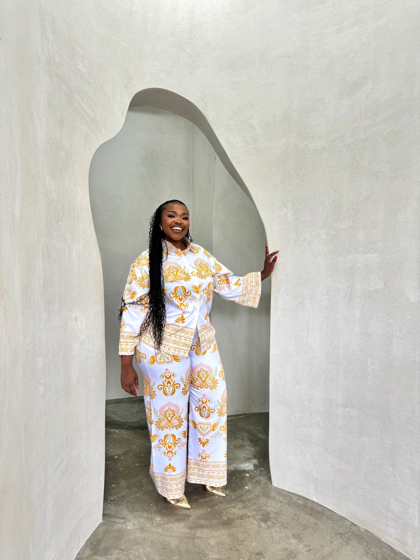 Wide leg trouser set