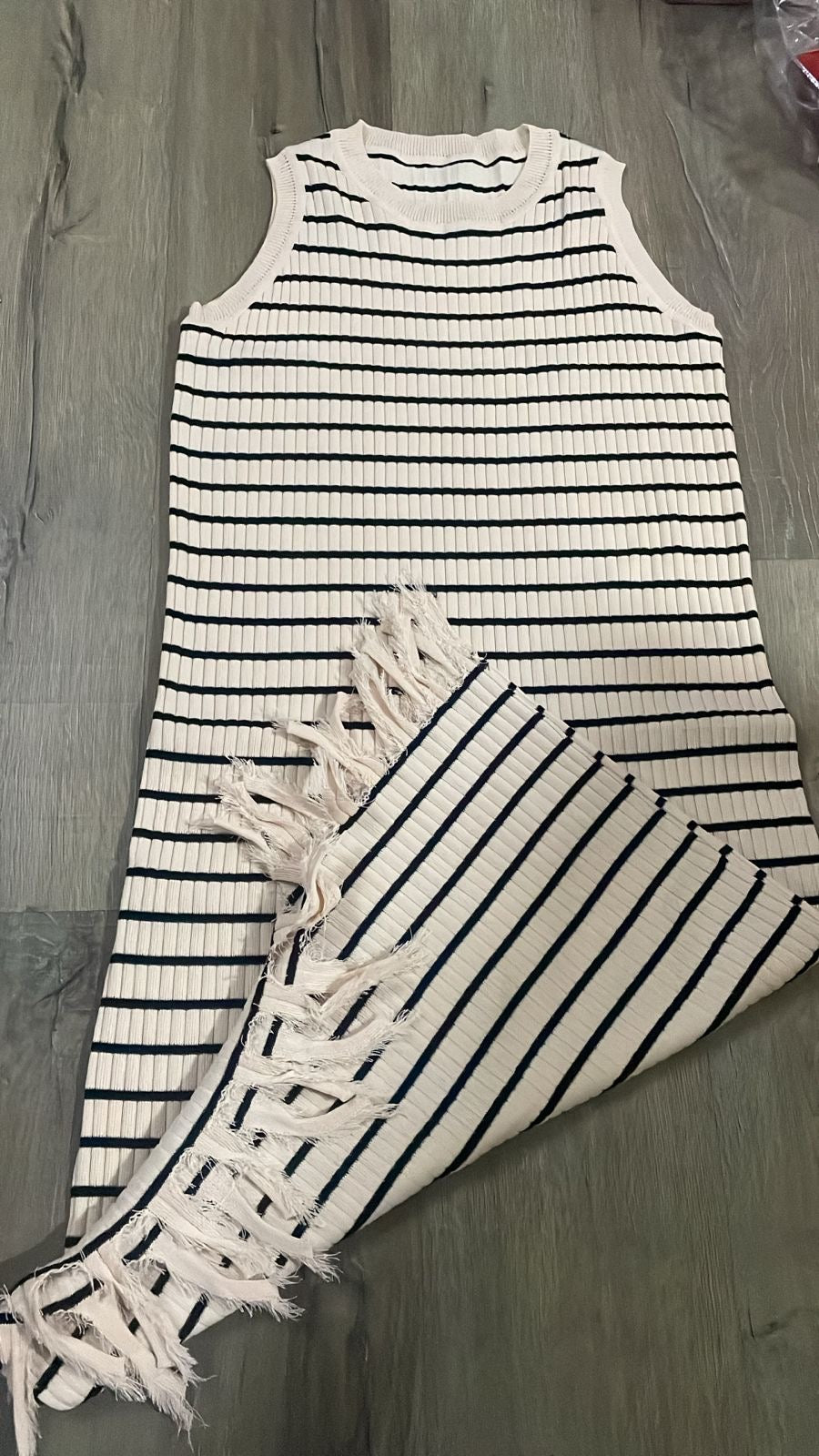Knitted stripe dress