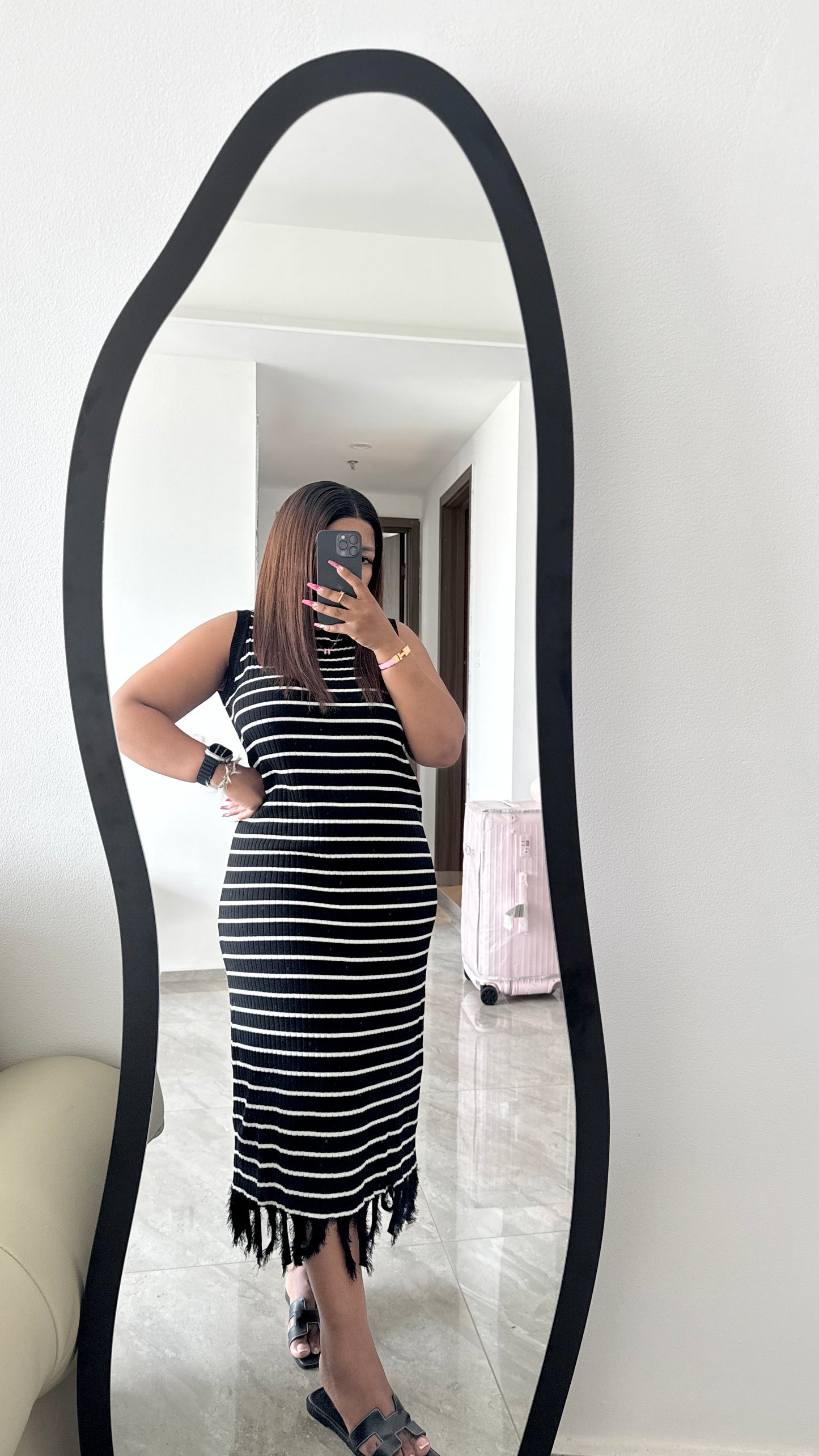 Knitted stripe dress