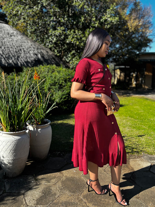 Meroon knitted dress