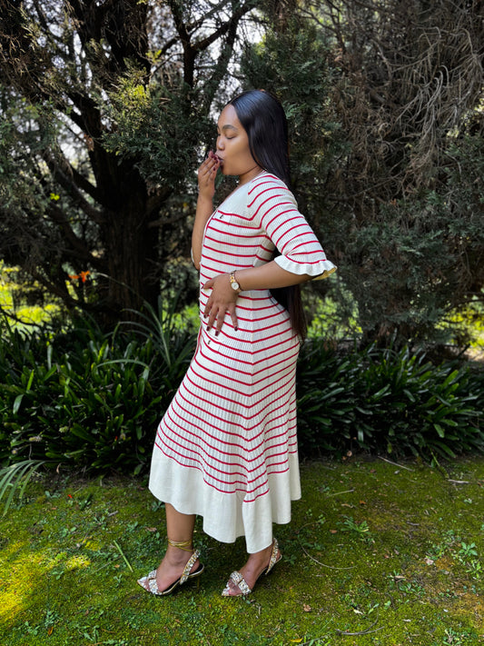 Red n white knitted
