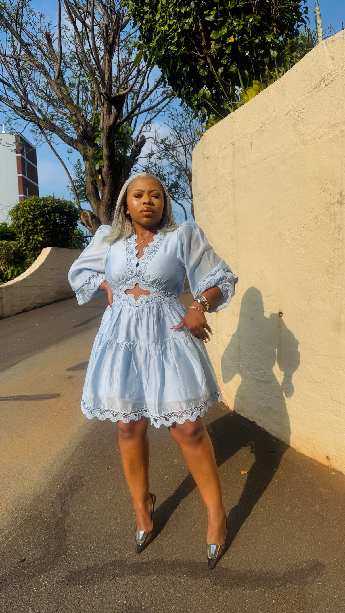 Stylish blue dress