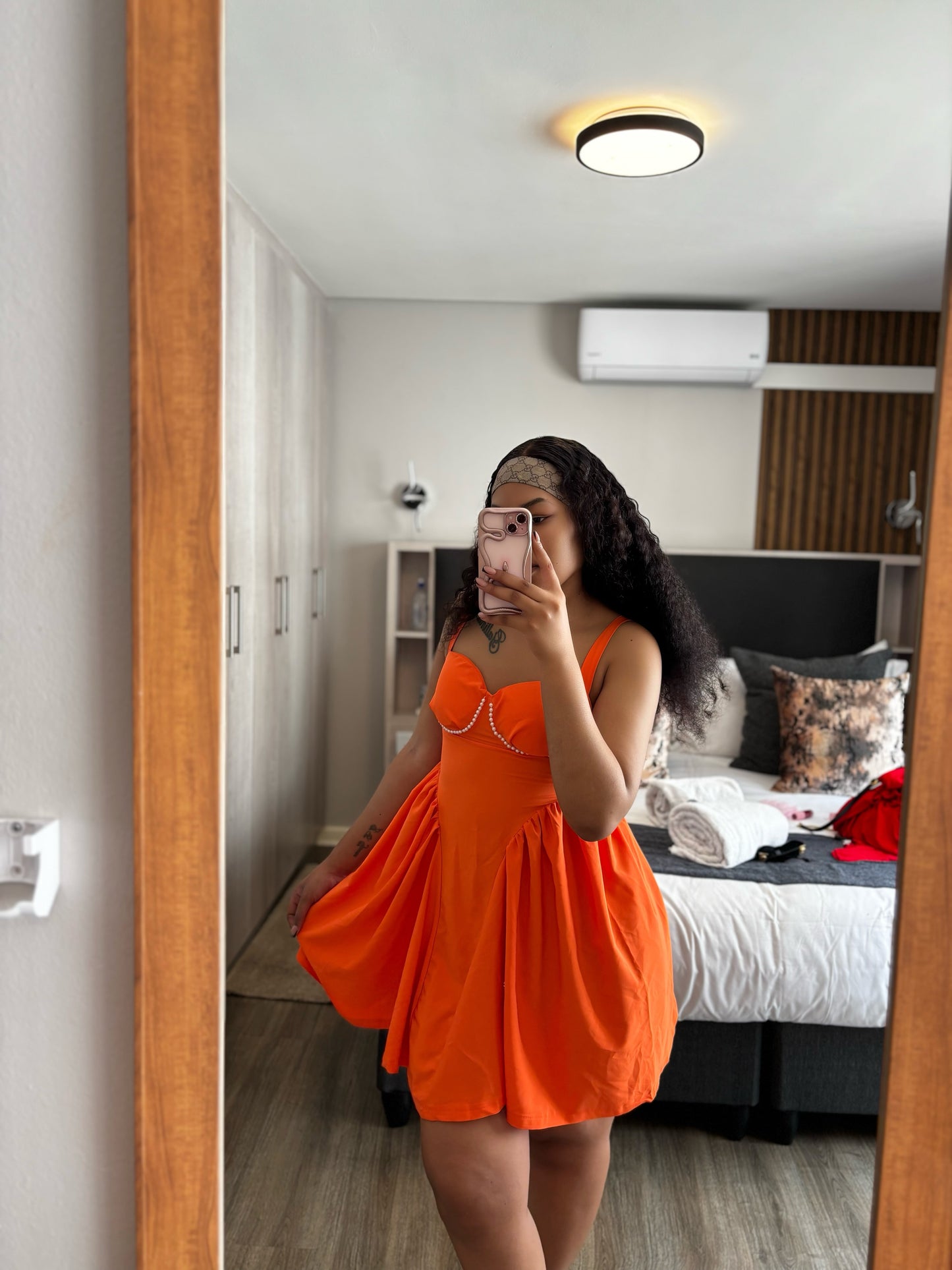 Casual dress with pearls
