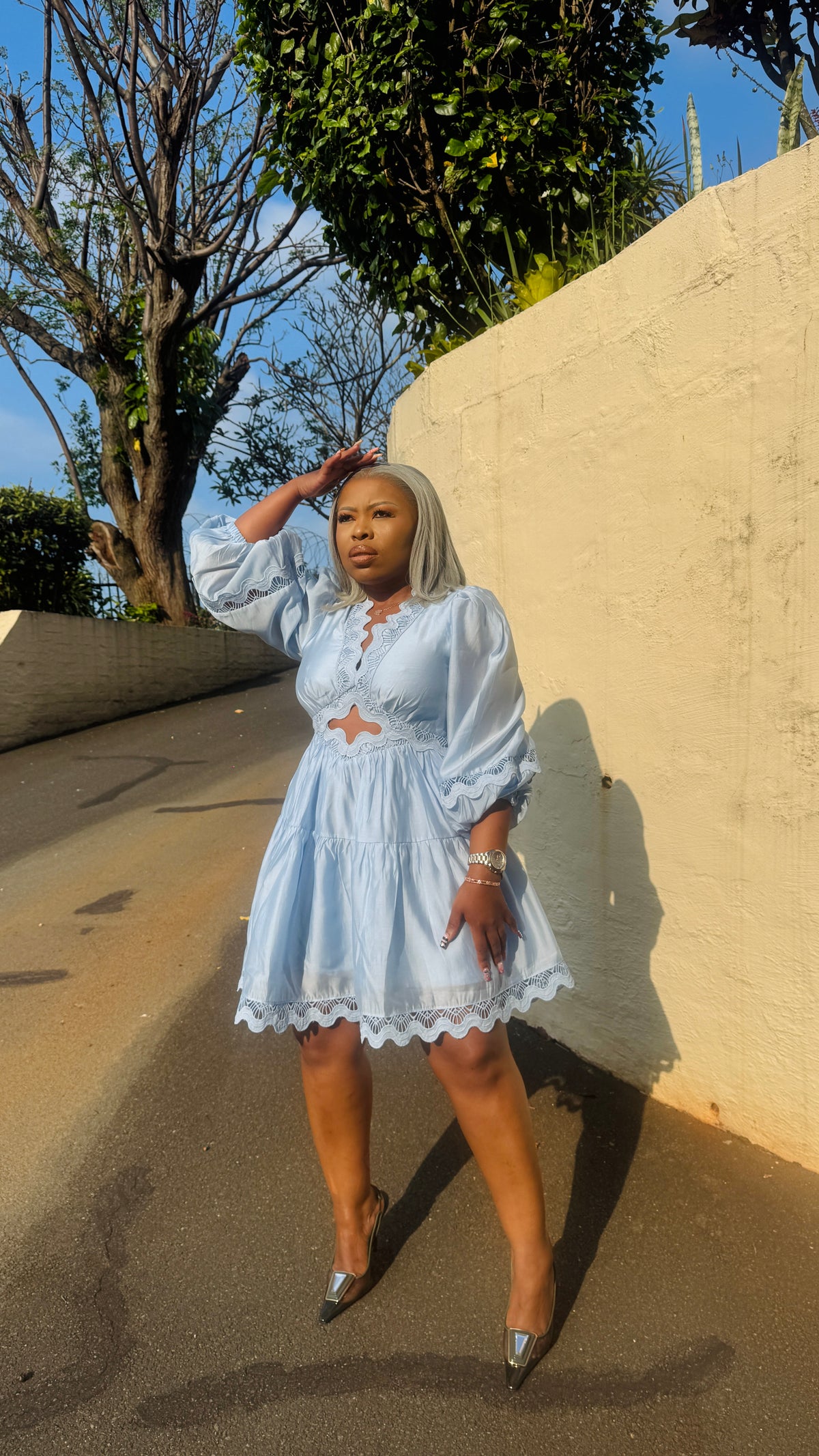 Stylish blue dress