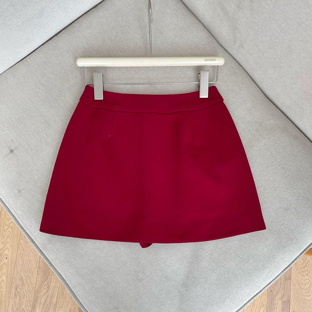 Red mini skirt