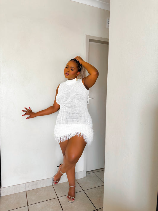 Sexy mini knitted dress
