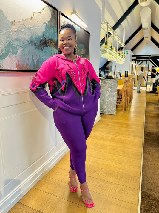 Drizzling knitted tracksuit